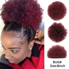 Load image into Gallery viewer, Alileader Synthetic Hair Buns Afro Drawstring Ponytail Fluffy Afro Puff Hair Bun Clips In Hair Tail Ponytail Accessories 1Pcs