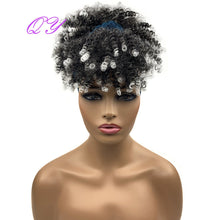 Load image into Gallery viewer, QY Hair Big Afro Kinky Curly Headband Wigs For Women Synthetic Hair Wigs Turban Wrap Hair Style