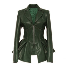 Load image into Gallery viewer, TWOTWINSTYLE Biker Style Patchwork Irregular Jacket Women Lapel Collar Long Sleeve High Wait Tunic Female Coat 2022 Fashion New