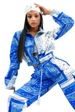 Load image into Gallery viewer, Paisley Bandana Print Two 2 Piece Set Women Fitness Sweatsuit Zipper Up Sweatshirt + Jogger Pants Set Tracksuit Vintage Outfits
