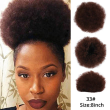 Load image into Gallery viewer, Alileader Synthetic Hair Buns Afro Drawstring Ponytail Fluffy Afro Puff Hair Bun Clips In Hair Tail Ponytail Accessories 1Pcs