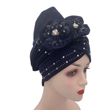 Load image into Gallery viewer, Fashion African Auto Gele Headtie for Women Pre-Tied Muslim Turban Cap Nigerian trending Wedding Gele Ready to Wear Autogele Head Wraps