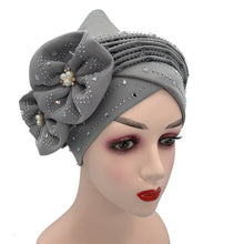 Load image into Gallery viewer, Fashion African Auto Gele Headtie for Women Pre-Tied Muslim Turban Cap Nigerian trending Wedding Gele Ready to Wear Autogele Head Wraps