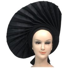 Load image into Gallery viewer, Wedding Red Nigerian Gele Headtie Already Made Auto Gele Turban Cap African Auto Gele Aso Oke Headtie