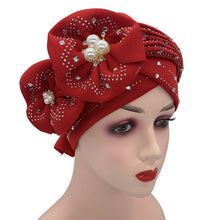 Load image into Gallery viewer, Fashion African Auto Gele Headtie for Women Pre-Tied Muslim Turban Cap Nigerian trending Wedding Gele Ready to Wear Autogele Head Wraps