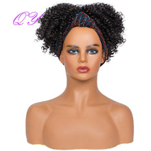 Load image into Gallery viewer, QY Hair Big Afro Kinky Curly Headband Wigs For Women Synthetic Hair Wigs Turban Wrap Hair Style