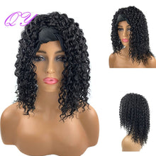 Load image into Gallery viewer, QY Hair Big Afro Kinky Curly Headband Wigs For Women Synthetic Hair Wigs Turban Wrap Hair Style