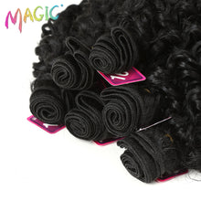 Load image into Gallery viewer, Magic Synthetic Afro Kinky Curly Hair Weave Hair 16-20 inch 7Pieces/lot Bundles With Closure African lace For Women hair Extens