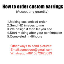 Load image into Gallery viewer, SOMESOOR Both Sides Printing African Ethnic Wooden Drop Earrings Afro Headwrap Woman Animal Eco Photos Jewelry For Women