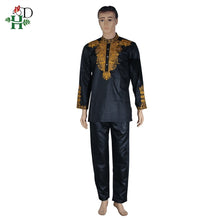 Load image into Gallery viewer, H&D Dashiki Mens Top Pant 2 Pieces Outfit Set African Men Clothes 2022 Riche African Clothing For Men Dashiki Shirt With Trouser