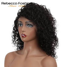 Load image into Gallery viewer, Jerry Curly Part Lace Human Hair Wigs With Baby Hair Brazilian Lace Part Short Curly Bob Wigs For Women Pre-Plucked Wig Rebecca