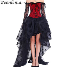 Load image into Gallery viewer, BEONLEMA Long Sleeve Lace Korset Sexy Black Gothic Dress Hot Red Bustier Set Steampunk Corset Clothing Women Plus Size Corset