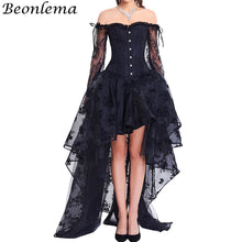 Load image into Gallery viewer, BEONLEMA Long Sleeve Lace Korset Sexy Black Gothic Dress Hot Red Bustier Set Steampunk Corset Clothing Women Plus Size Corset
