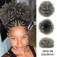Load image into Gallery viewer, Alileader Synthetic Hair Buns Afro Drawstring Ponytail Fluffy Afro Puff Hair Bun Clips In Hair Tail Ponytail Accessories 1Pcs