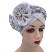 Load image into Gallery viewer, Fashion African Auto Gele Headtie for Women Pre-Tied Muslim Turban Cap Nigerian trending Wedding Gele Ready to Wear Autogele Head Wraps