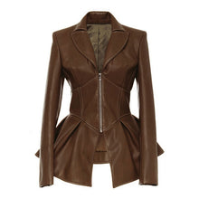 Load image into Gallery viewer, TWOTWINSTYLE Biker Style Patchwork Irregular Jacket Women Lapel Collar Long Sleeve High Wait Tunic Female Coat 2022 Fashion New