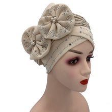 Load image into Gallery viewer, Fashion African Auto Gele Headtie for Women Pre-Tied Muslim Turban Cap Nigerian trending Wedding Gele Ready to Wear Autogele Head Wraps