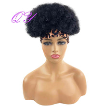 Load image into Gallery viewer, QY Hair Big Afro Kinky Curly Headband Wigs For Women Synthetic Hair Wigs Turban Wrap Hair Style