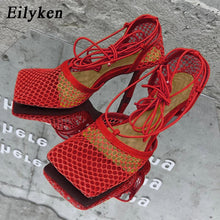 Load image into Gallery viewer, Eilyken New Spring Autumn Mesh Women Ankle Boots Sexy Pointed Toe Zipper Stripper Party Stiletto High Heels Ladies Shoes
