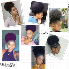 Load image into Gallery viewer, Alileader Synthetic Hair Buns Afro Drawstring Ponytail Fluffy Afro Puff Hair Bun Clips In Hair Tail Ponytail Accessories 1Pcs