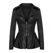 Load image into Gallery viewer, TWOTWINSTYLE Biker Style Patchwork Irregular Jacket Women Lapel Collar Long Sleeve High Wait Tunic Female Coat 2022 Fashion New