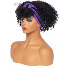 Load image into Gallery viewer, QY Hair Big Afro Kinky Curly Headband Wigs For Women Synthetic Hair Wigs Turban Wrap Hair Style