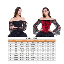Load image into Gallery viewer, BEONLEMA Long Sleeve Lace Korset Sexy Black Gothic Dress Hot Red Bustier Set Steampunk Corset Clothing Women Plus Size Corset