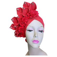 Load image into Gallery viewer, Gold Headtie Gele Nigerian African Hat Aso Oke Auto Gele Headtie Already Made Turban Cap for Women 1 Set