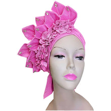 Load image into Gallery viewer, Gold Headtie Gele Nigerian African Hat Aso Oke Auto Gele Headtie Already Made Turban Cap for Women 1 Set