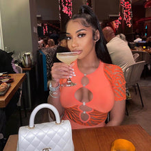 Load image into Gallery viewer, Cutistation Women's Bodycon Mini Dress 2022 Rhinestone Poster Cut Out Zebra Print Mesh See Through Girls Nightclub Sexy Dresses