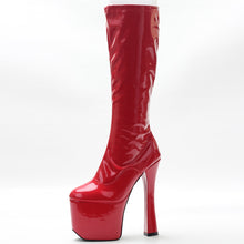 Load image into Gallery viewer, JIALUOWEI 20cm Extreme High Heel Thick Chunky Heels Platform Women Knee-High Long Boots -Exotic,Fetish,Sexy,trending,Shoes