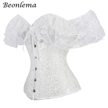 Load image into Gallery viewer, BEONLEMA Long Sleeve Lace Korset Sexy Black Gothic Dress Hot Red Bustier Set Steampunk Corset Clothing Women Plus Size Corset