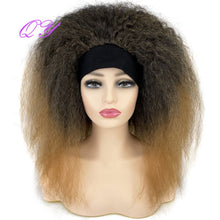 Load image into Gallery viewer, QY Hair Big Afro Kinky Curly Headband Wigs For Women Synthetic Hair Wigs Turban Wrap Hair Style