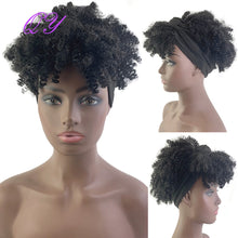 Load image into Gallery viewer, QY Hair Big Afro Kinky Curly Headband Wigs For Women Synthetic Hair Wigs Turban Wrap Hair Style