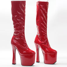 Load image into Gallery viewer, JIALUOWEI 20cm Extreme High Heel Thick Chunky Heels Platform Women Knee-High Long Boots -Exotic,Fetish,Sexy,trending,Shoes