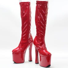 Load image into Gallery viewer, JIALUOWEI 20cm Extreme High Heel Thick Chunky Heels Platform Women Knee-High Long Boots -Exotic,Fetish,Sexy,trending,Shoes