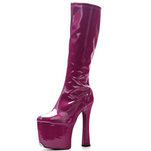 Load image into Gallery viewer, JIALUOWEI 20cm Extreme High Heel Thick Chunky Heels Platform Women Knee-High Long Boots -Exotic,Fetish,Sexy,trending,Shoes