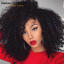 Load image into Gallery viewer, Jerry Curly Part Lace Human Hair Wigs With Baby Hair Brazilian Lace Part Short Curly Bob Wigs For Women Pre-Plucked Wig Rebecca
