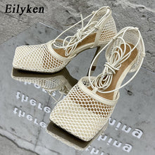 Load image into Gallery viewer, Eilyken New Spring Autumn Mesh Women Ankle Boots Sexy Pointed Toe Zipper Stripper Party Stiletto High Heels Ladies Shoes
