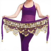 Load image into Gallery viewer, New Style top selling belly dance waist chain hip scarf bellydance coins belt dancing waist belt, 12 colors for your choice
