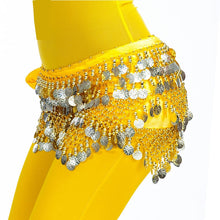 Load image into Gallery viewer, New Style top selling belly dance waist chain hip scarf bellydance coins belt dancing waist belt, 12 colors for your choice
