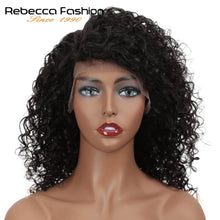 Load image into Gallery viewer, Jerry Curly Part Lace Human Hair Wigs With Baby Hair Brazilian Lace Part Short Curly Bob Wigs For Women Pre-Plucked Wig Rebecca
