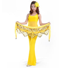 Load image into Gallery viewer, New Style top selling belly dance waist chain hip scarf bellydance coins belt dancing waist belt, 12 colors for your choice
