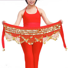 Load image into Gallery viewer, New Style top selling belly dance waist chain hip scarf bellydance coins belt dancing waist belt, 12 colors for your choice
