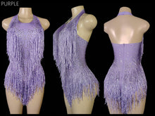 Load image into Gallery viewer, Sparkly Rhinestones Fringes Bodysuit Women Nightclub Outfit Glisten Dance Costume One-piece Dance Wear Singer Stage Leotard
